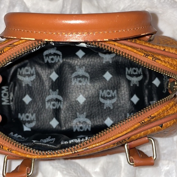 MCM Vintage Mini Boston Handbag With Gold-tone Hardware - Picture 8 of 14